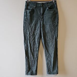 American Eagle Stretch Size 6 Dark Green Corduroy Straight Leg Mom Jeans